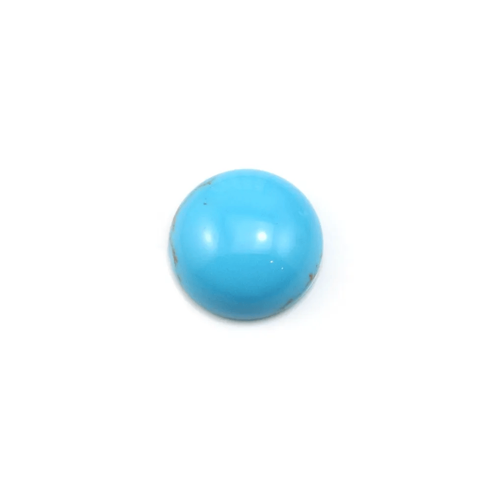 Cabochon turquoise reconstituée rond 10mm x 4pcs