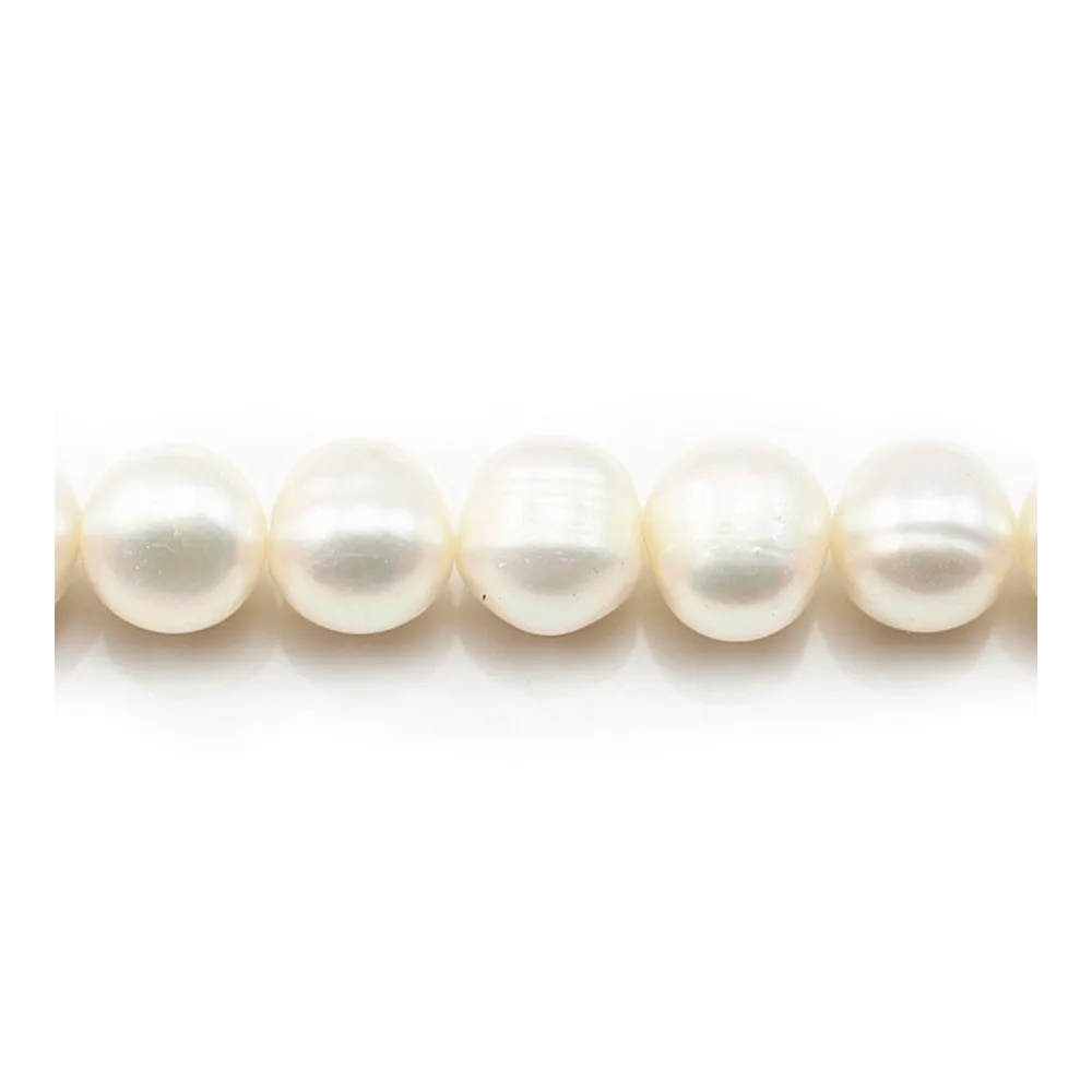 Perles d'eau Douce Blanc 10-12mm x 2pcs