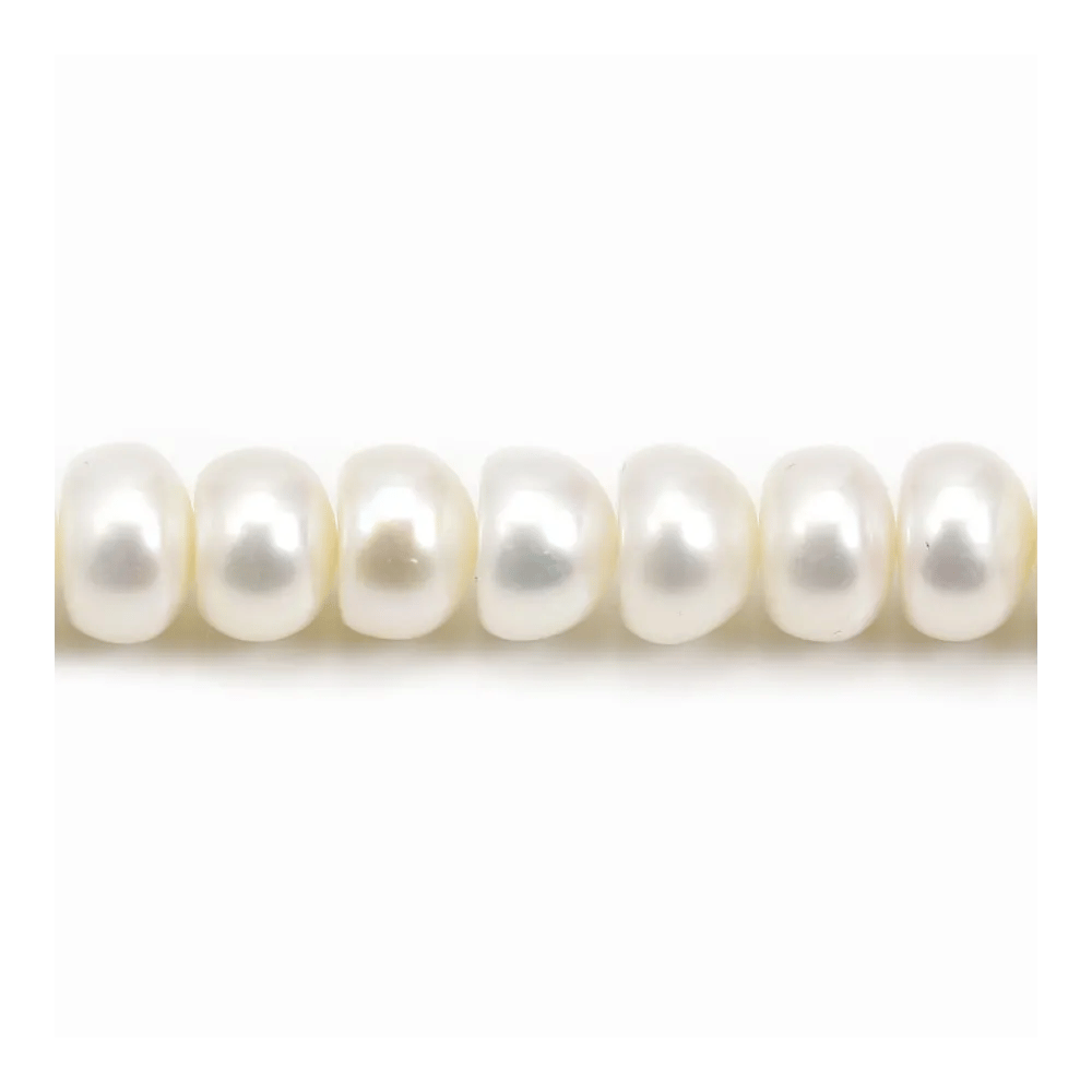 Perles d'eau douce blanches rondelles 10-12mm x 2pcs