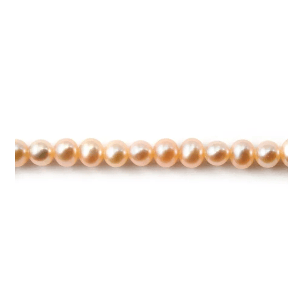 Perles d'eau Douce saumon rond 5mmX 40 cm 