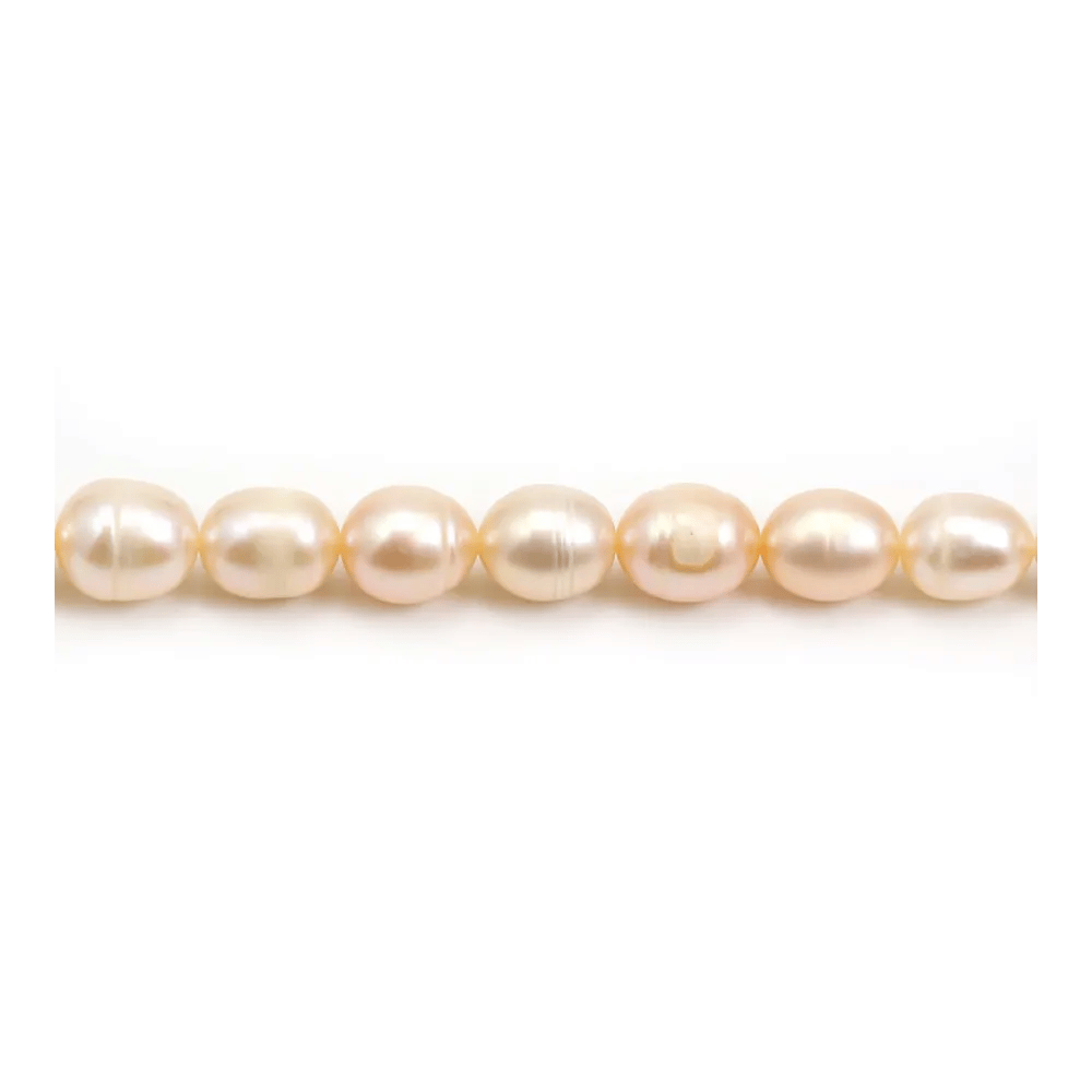 Perles d'eau douce ovales couleur saumon 7-10mm x 6pcs