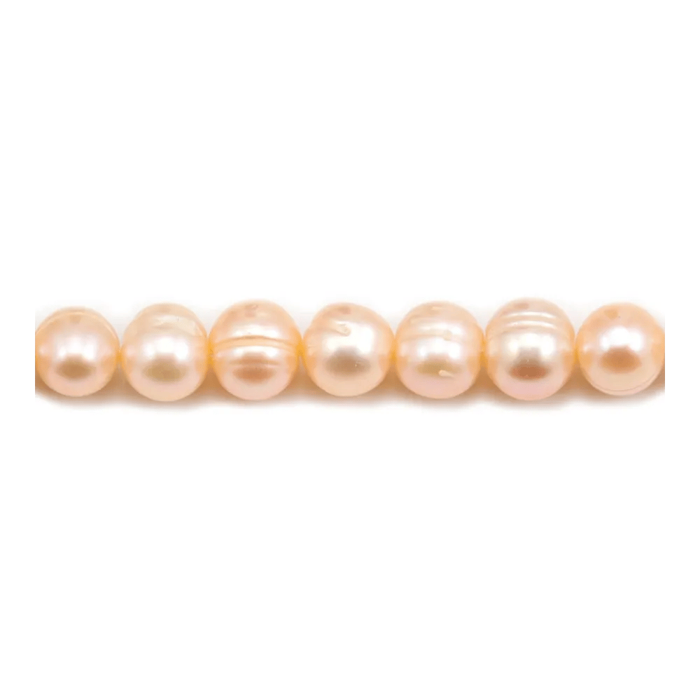 Perles de culture d'eau douce, saumon, irrégulière, 8-9mm x 4pcs