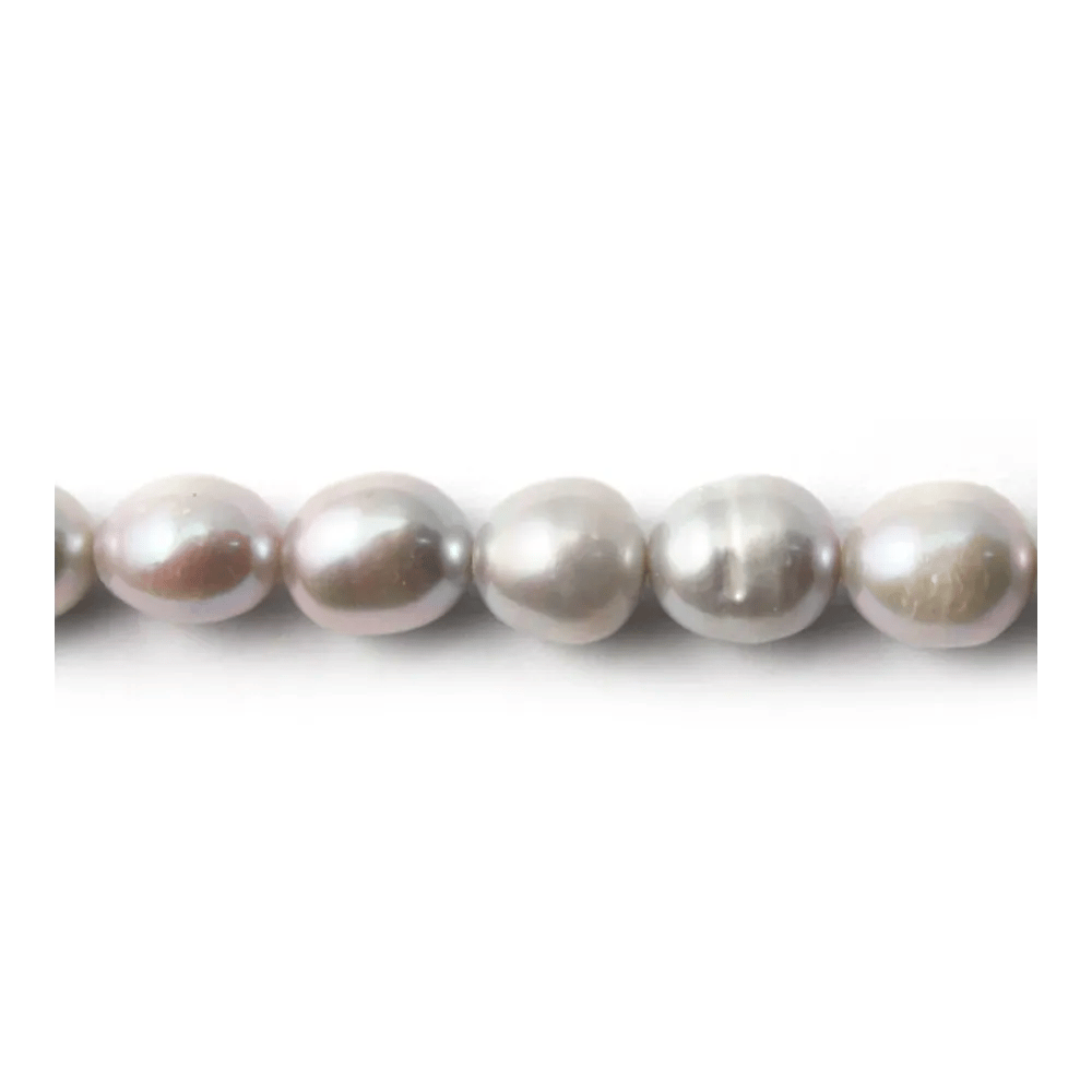 Grey Freshwater Pearl oval 9x12mm x 40 cm 