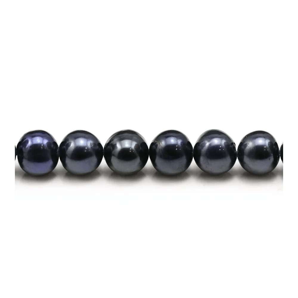 Perles d'eau Douce teinte bleu foncée 8-9mm x 4pcs