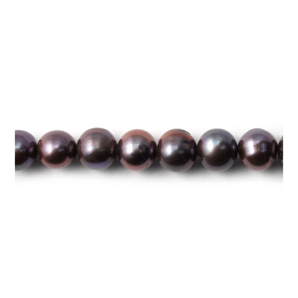 Perles de culture d'eau douce, mauve, ronde, 7-8mm x 40cm