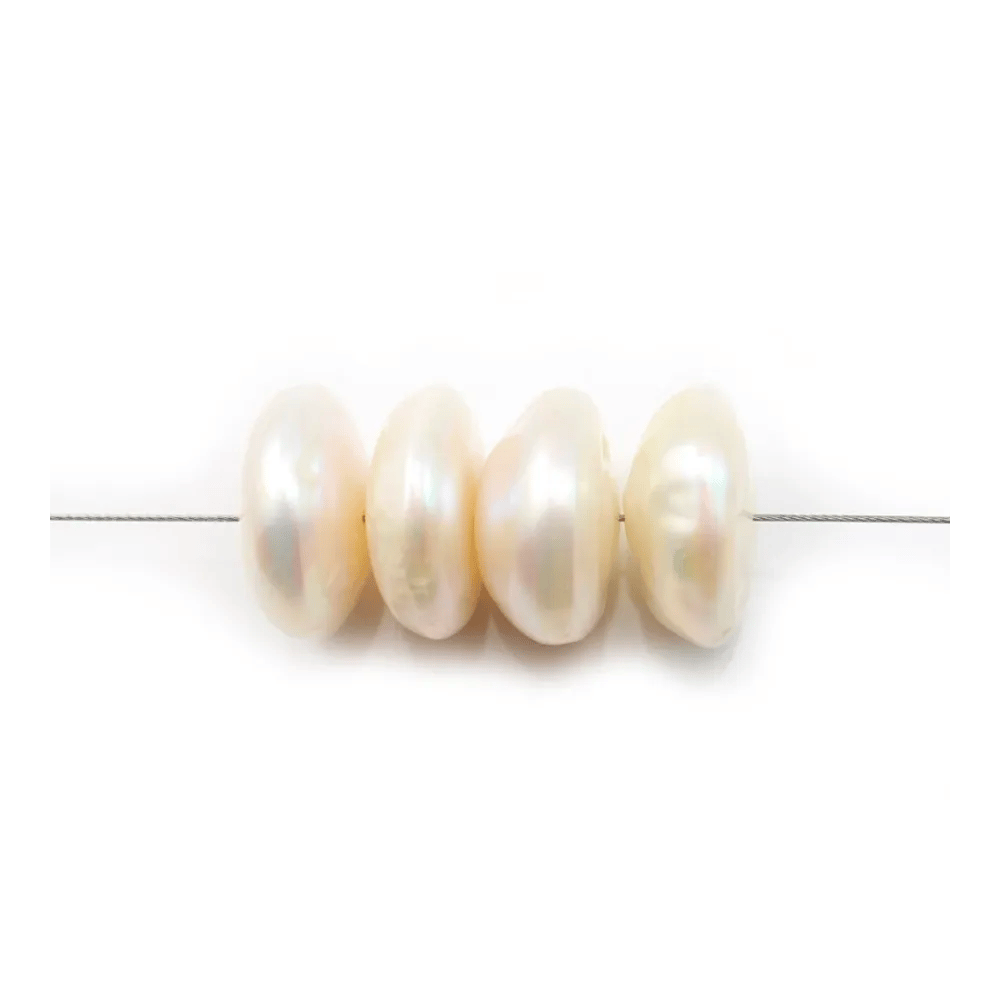 Perles de culture d'eau douce, saumon, bouton, 7x15mm x 1pc