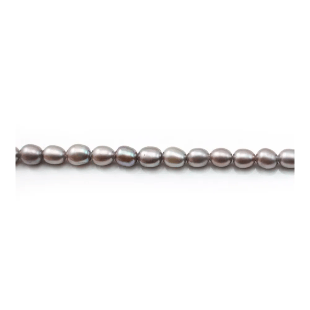 Perles d'eau Douce teinte  ovale 4.5-5mm x 40cm