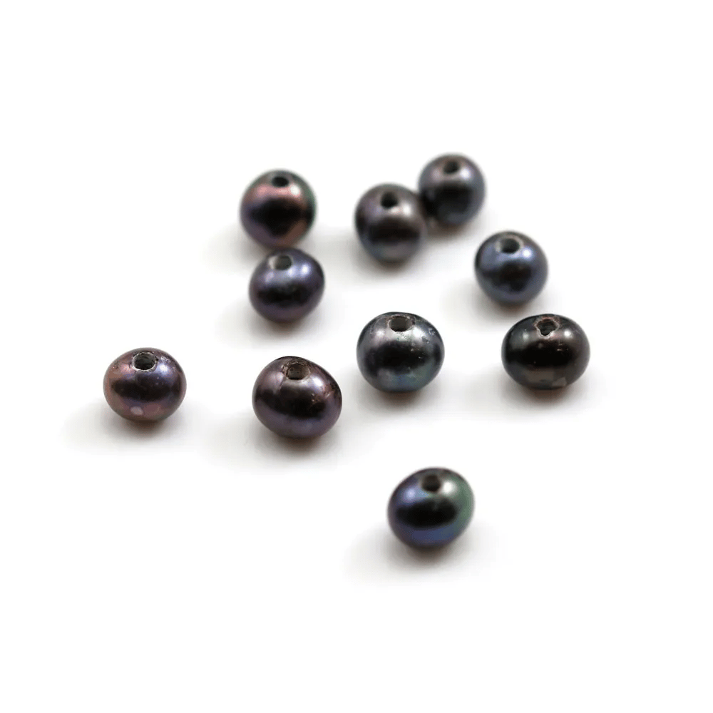 Night blue round freshwater cultured pearls 7mm x 1pcs