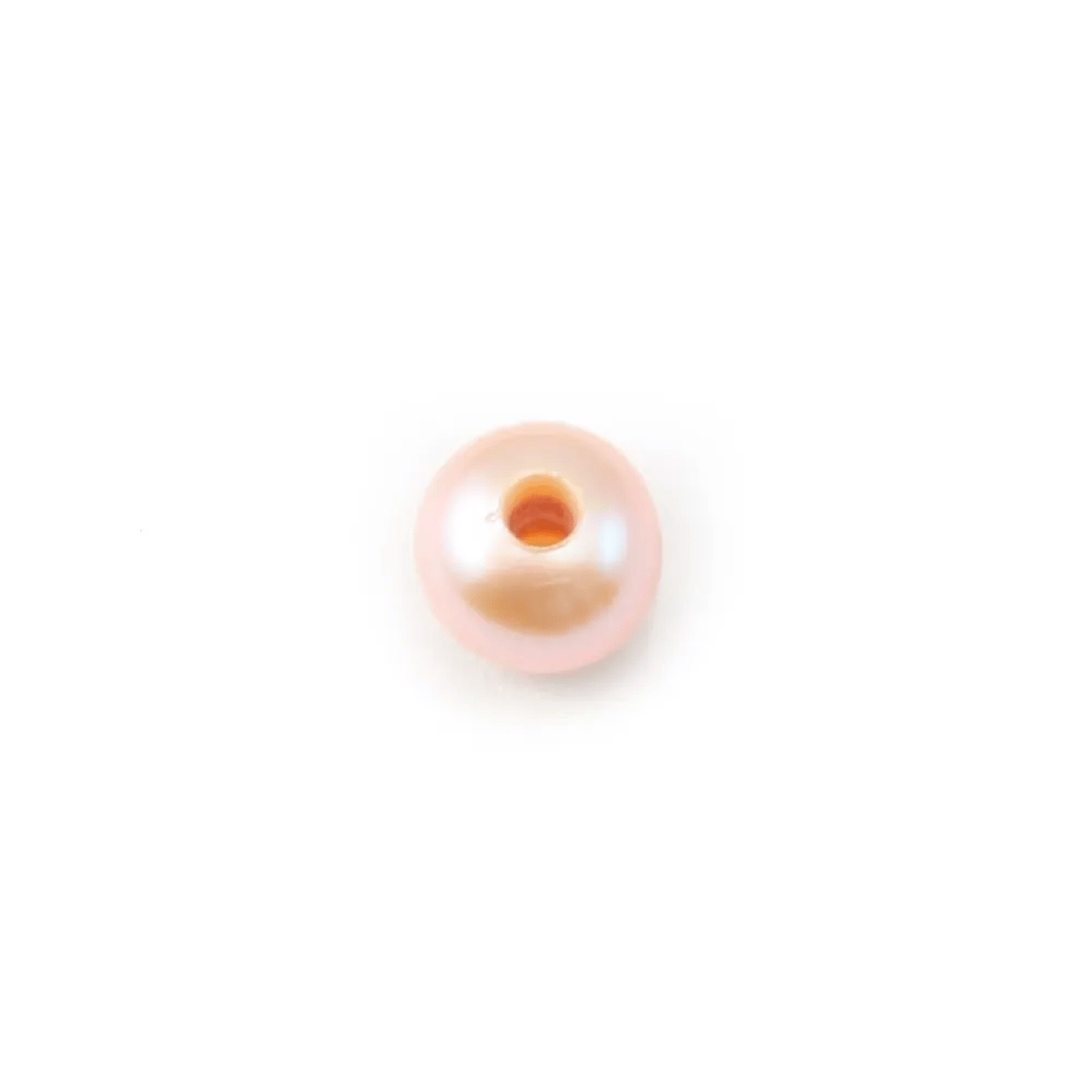 Perle de culture d'eau douce, saumon, rondelle, 7-8mm x 1pc