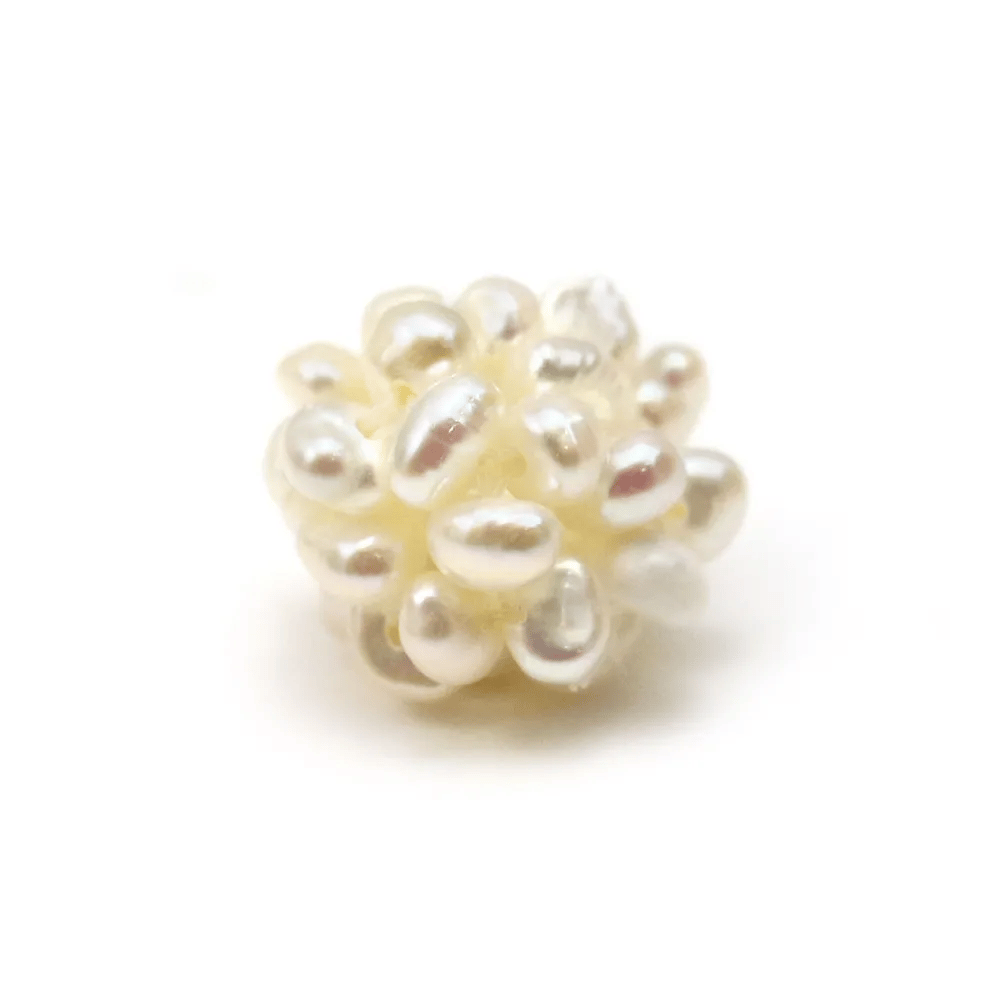 Boule de perles d'eau douce blanche, de taille 13-14mm x 1pc
