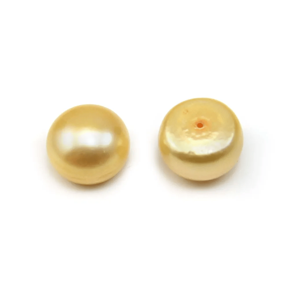 Perle d'eau douce blanche semi-percée en rond aplati 12-13mm x 1pc