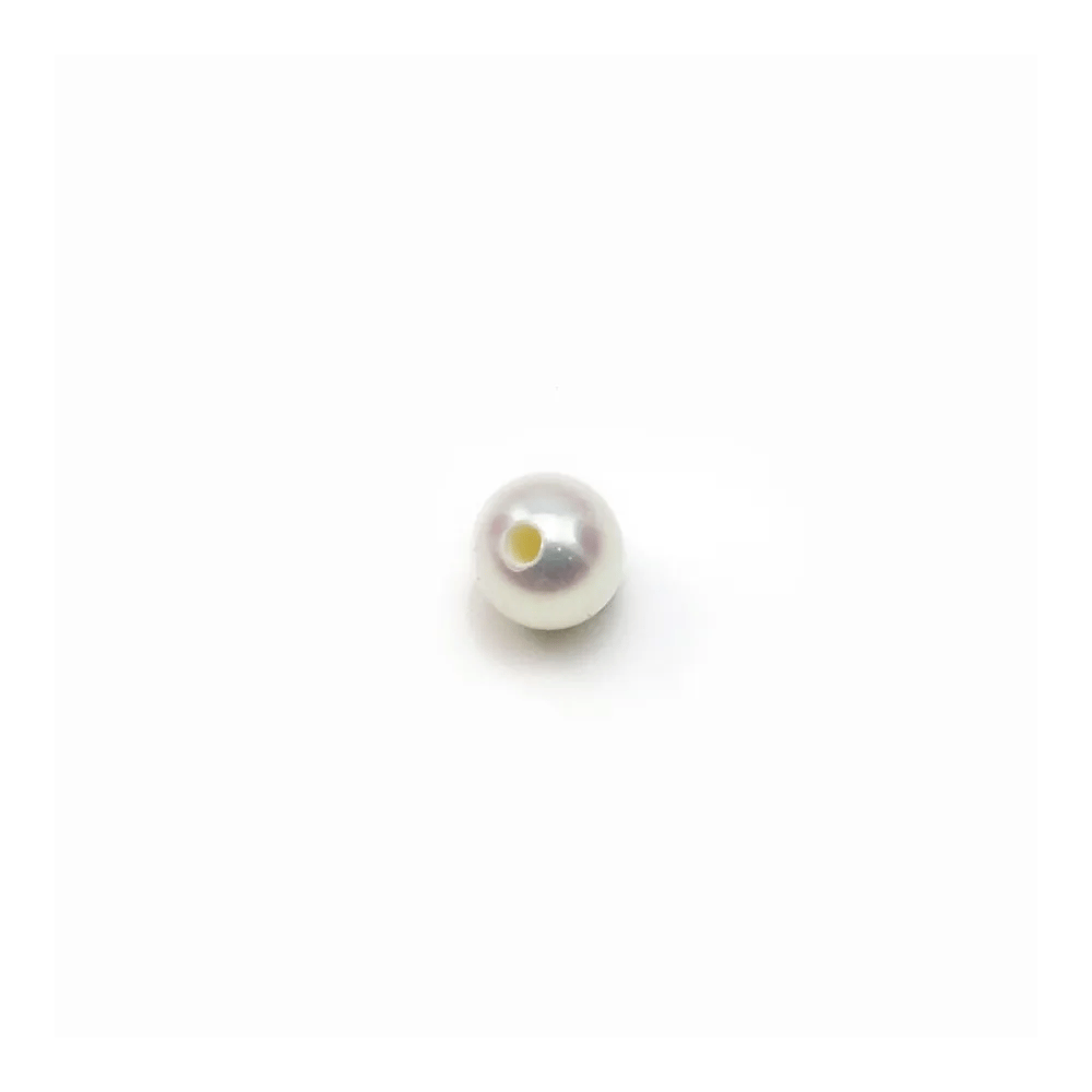 Perle de culture d'eau douce, semi-percée, blanche, ronde, 4-4.5mm x 1pc