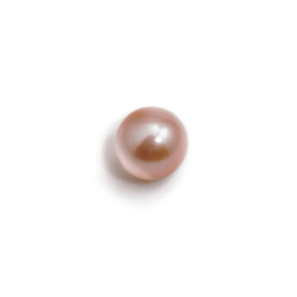 Perle de culture d'eau douce, saumon ronde semi-percée 8.5-9mm x 1pc