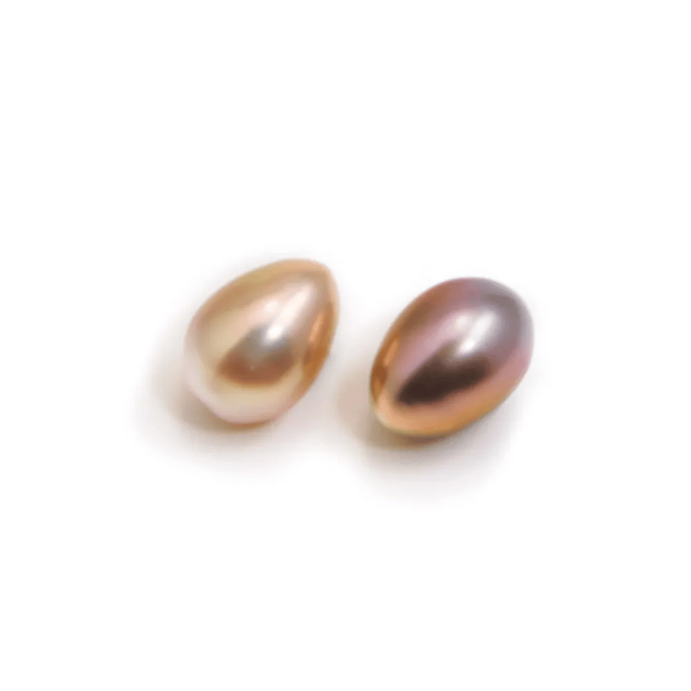 Perle de culture d'eau douce semi-percé, ovale mauve, 6-6.5mm  x 2pcs
