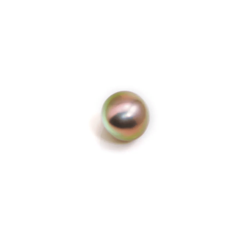 Freshwater cultured pearl half drilled purple, in oval shape, in size of 7-7.5mm x 2pcs