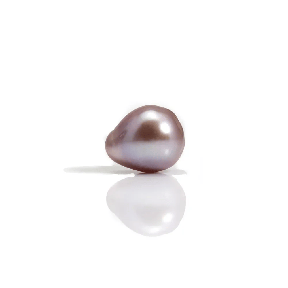 Freshwater cultured pearl half drilled purple, in pear shape, in size of 9-9.5mm x 1pc