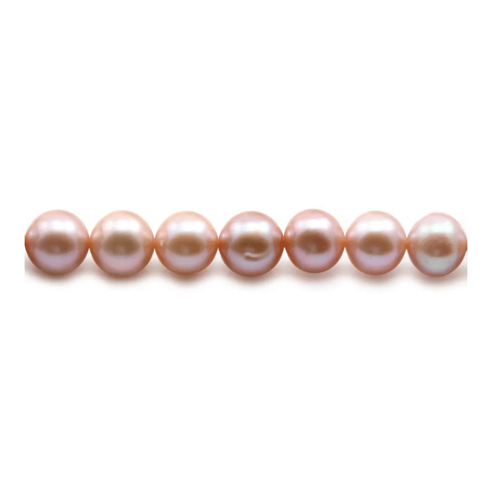 Purplish pink round freshwater pearls 8-8.5mm x 40cm