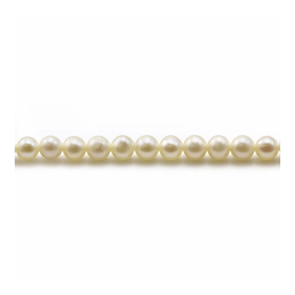 Perles d'eau douce blanches ronde 4mm x40cm
