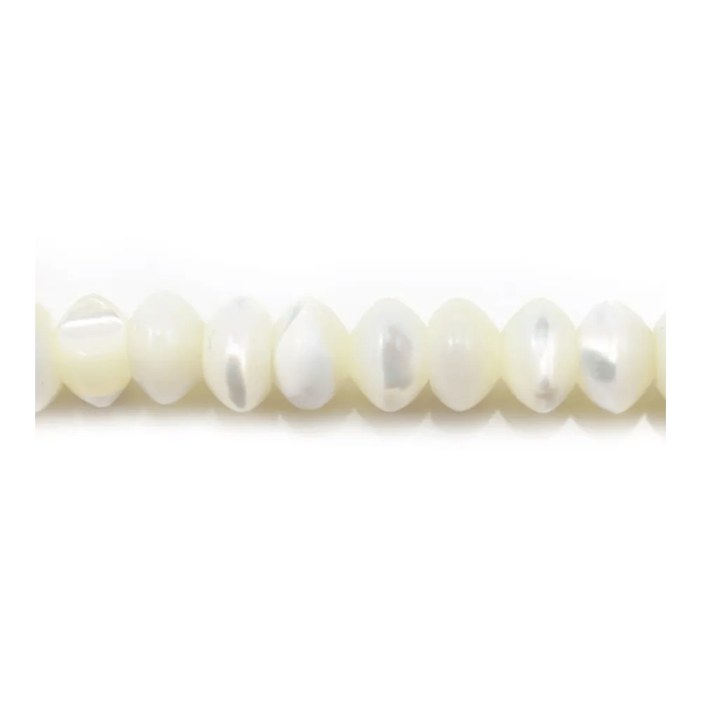 Nacre blanche rondelle 4x6mm x 40mm