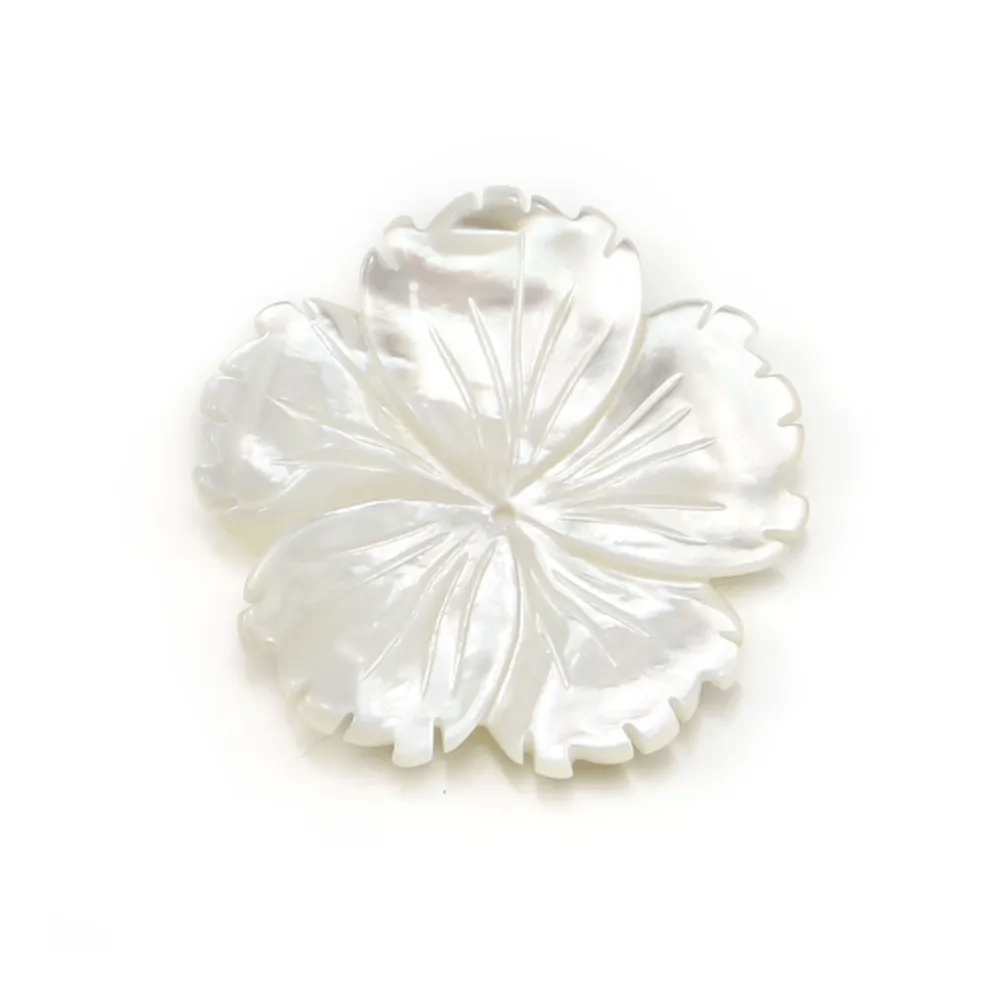 Nacre blanc 5 feuille rose 15mm x 1pc