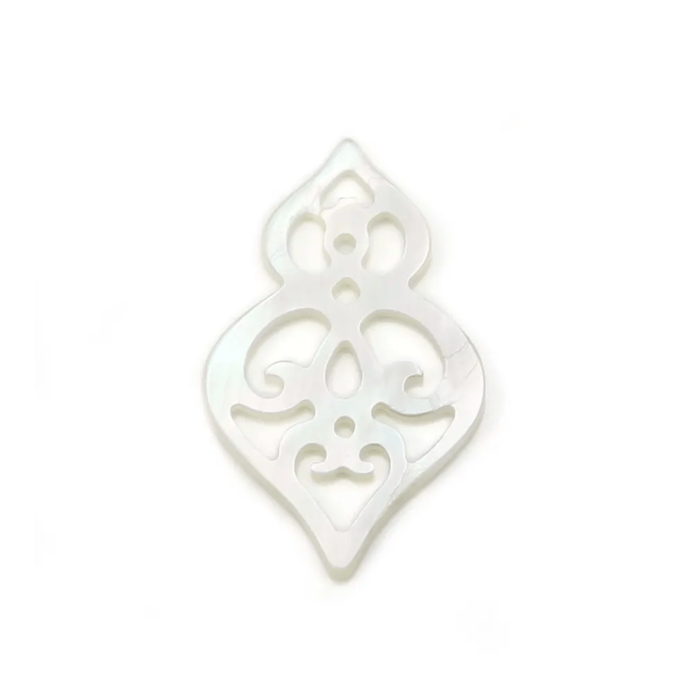 Nacre grise gourde ajourée 16x26mm x 1pc