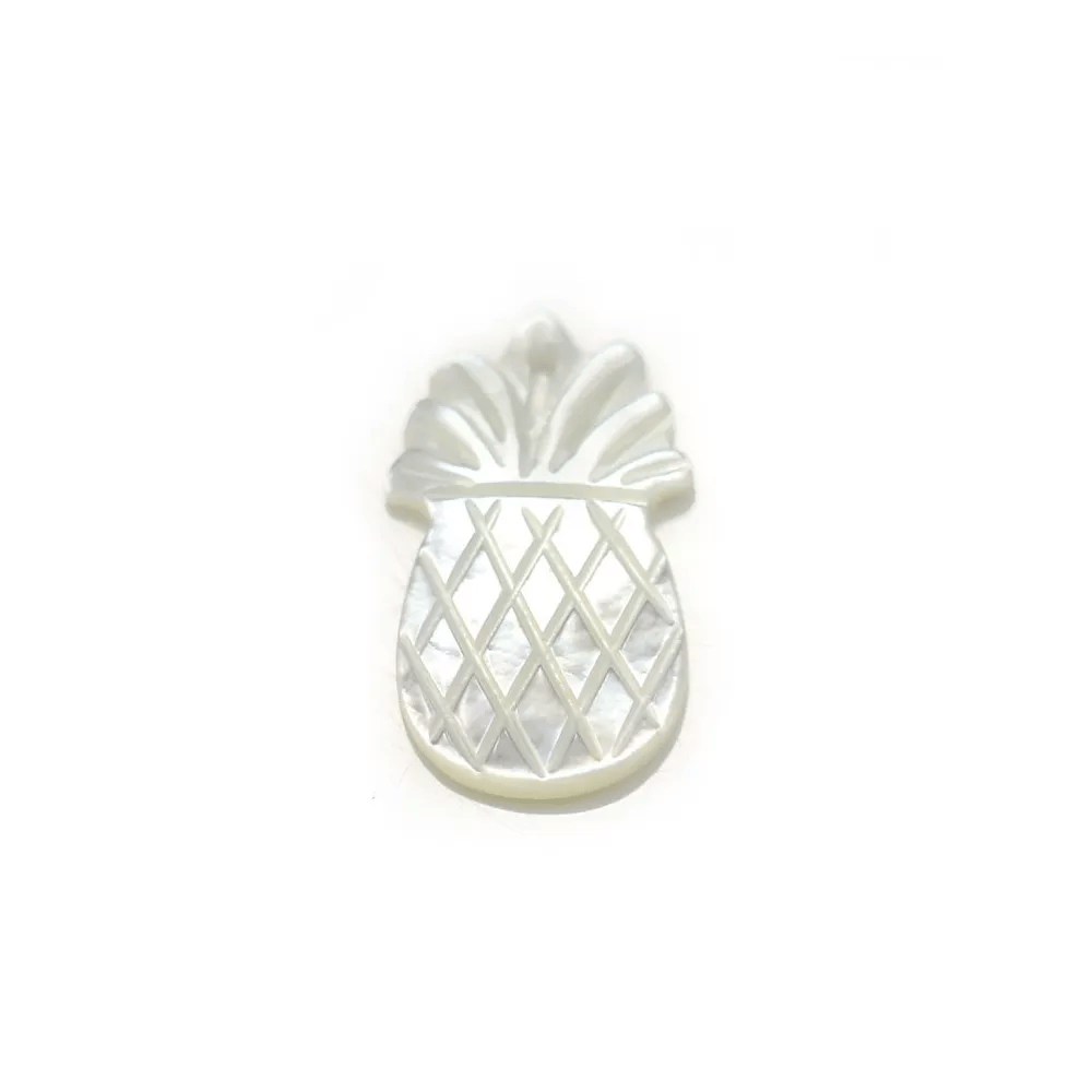 Nacre de couleur blanche, en forme d'ananas, 10 * 17.5mm x 1pc