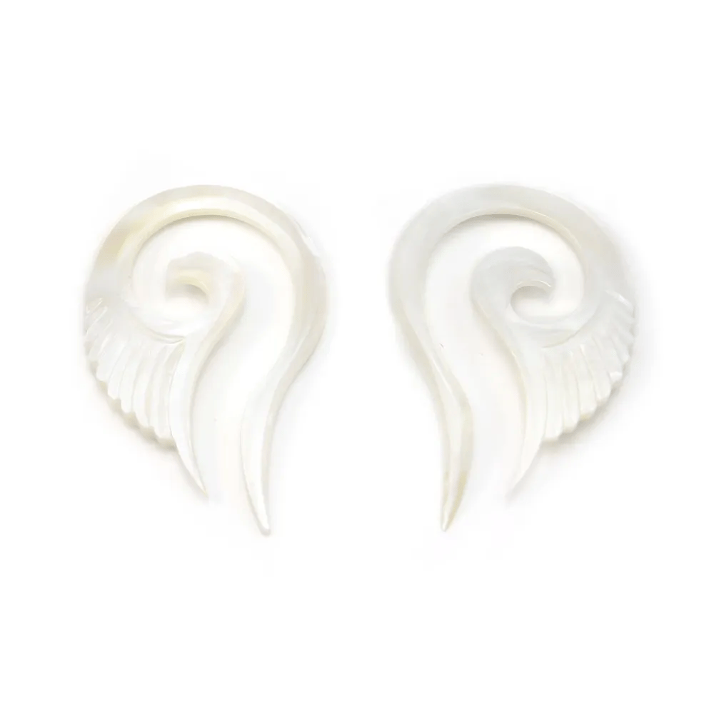 Nacre jaune aile 36x58mm x 2pcs