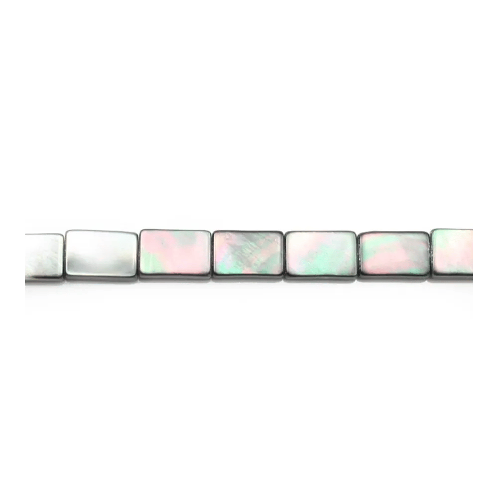 Nacre Grise en Forme de Rectangle 8x12mm x 40 cm 