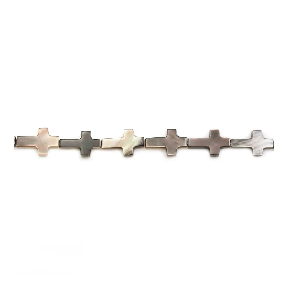 Nacre grise Croix 9x11mm x 40cm (34pcs)