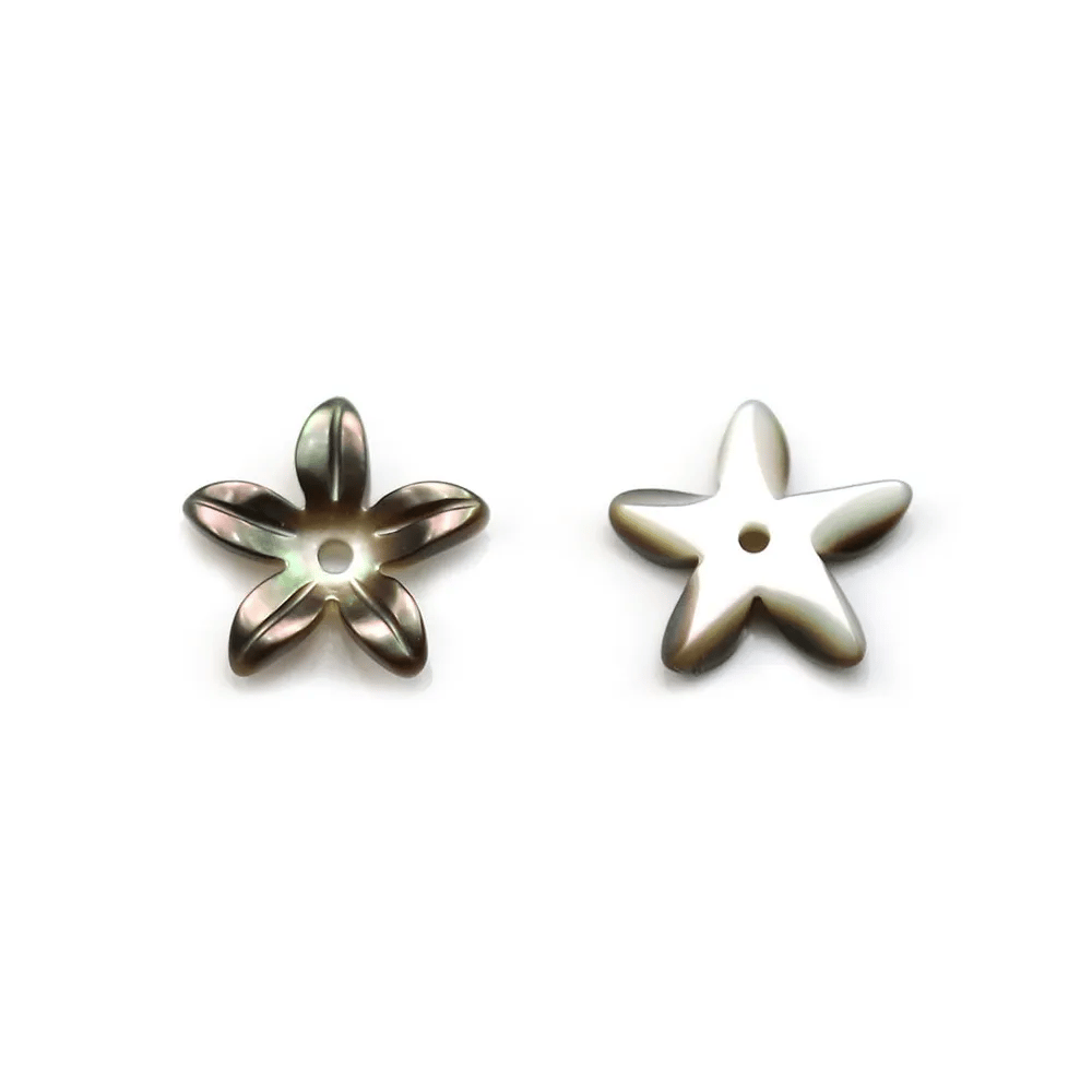 Nacre grise en forme de fleur 19.5mm x 2pcs