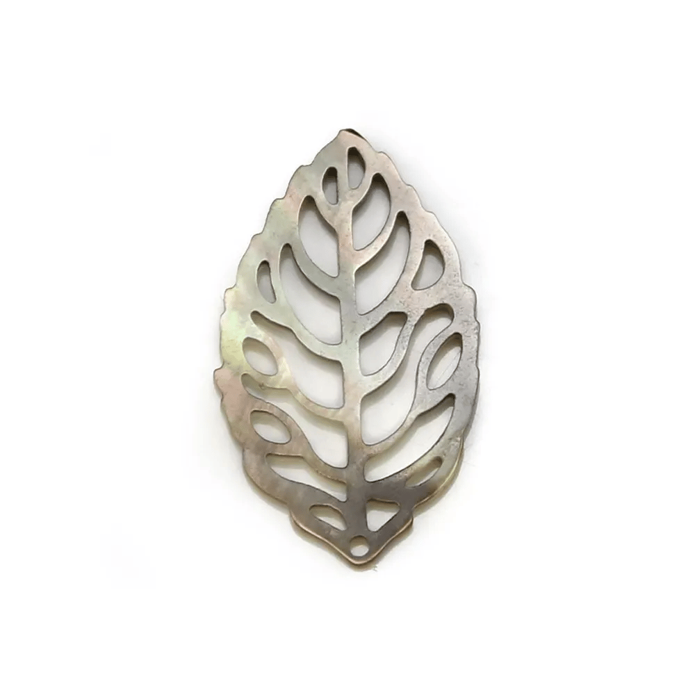 Nacre grise gourde ajourée 16x26mm x 1pc