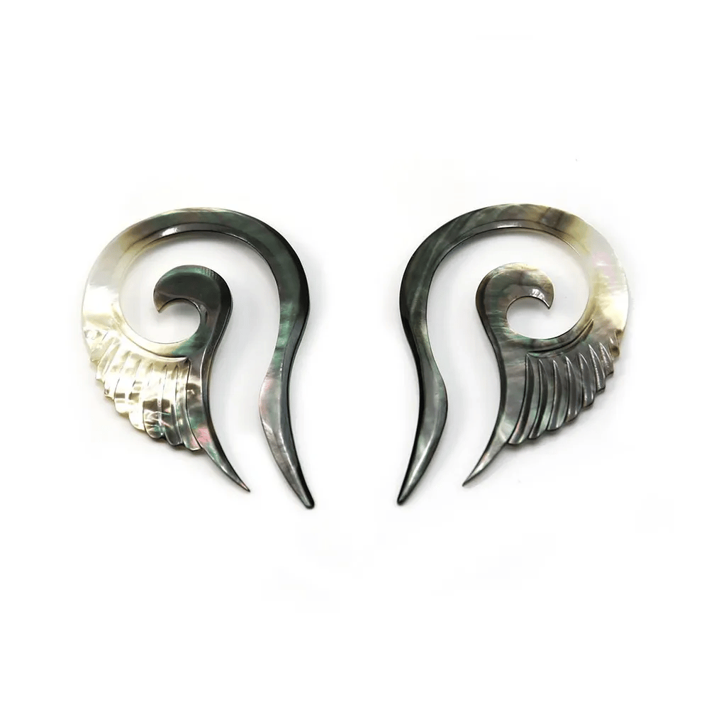 Nacre grise coeur 26x48mm x 2pcs