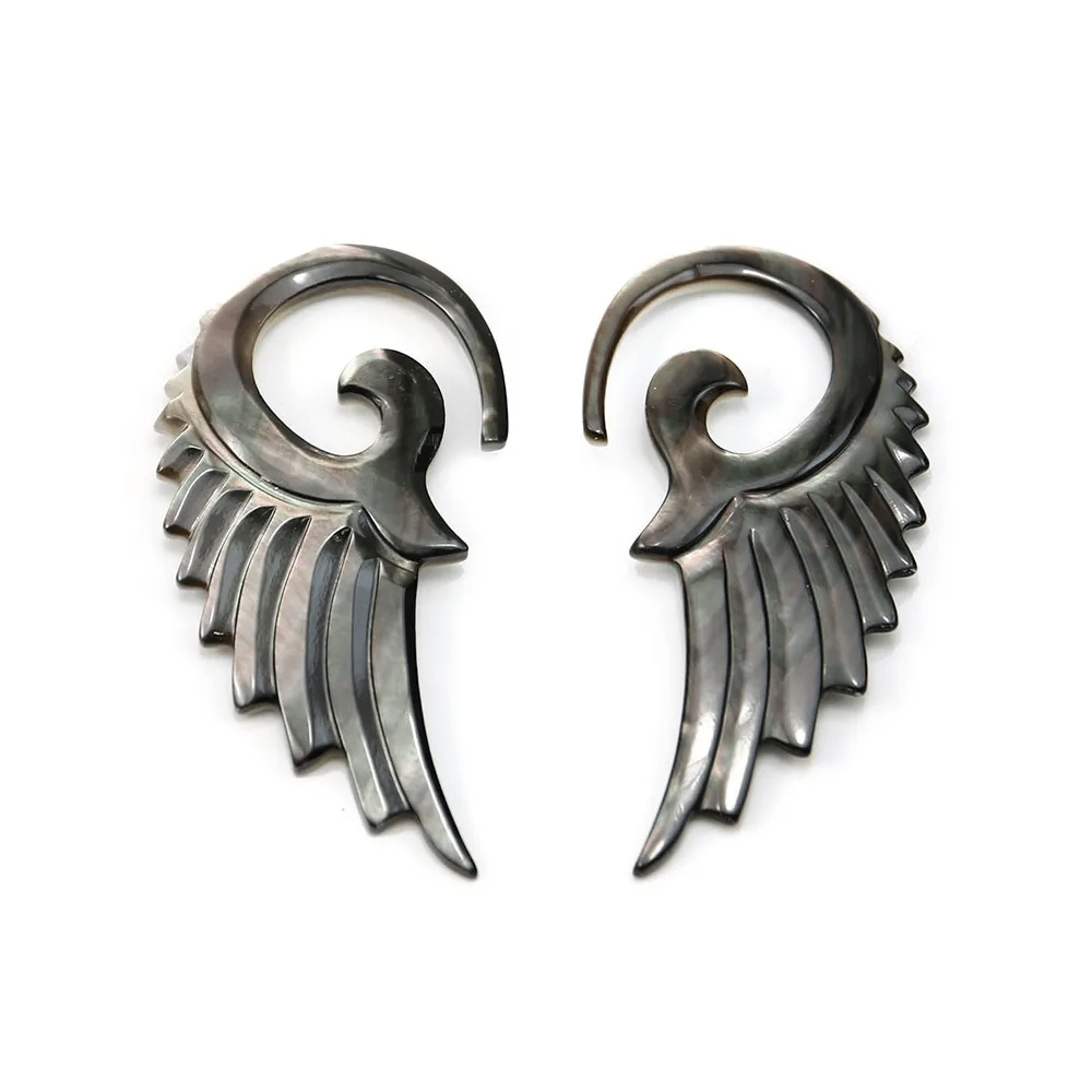 Nacre grise aile 36x58mm x 2pcs