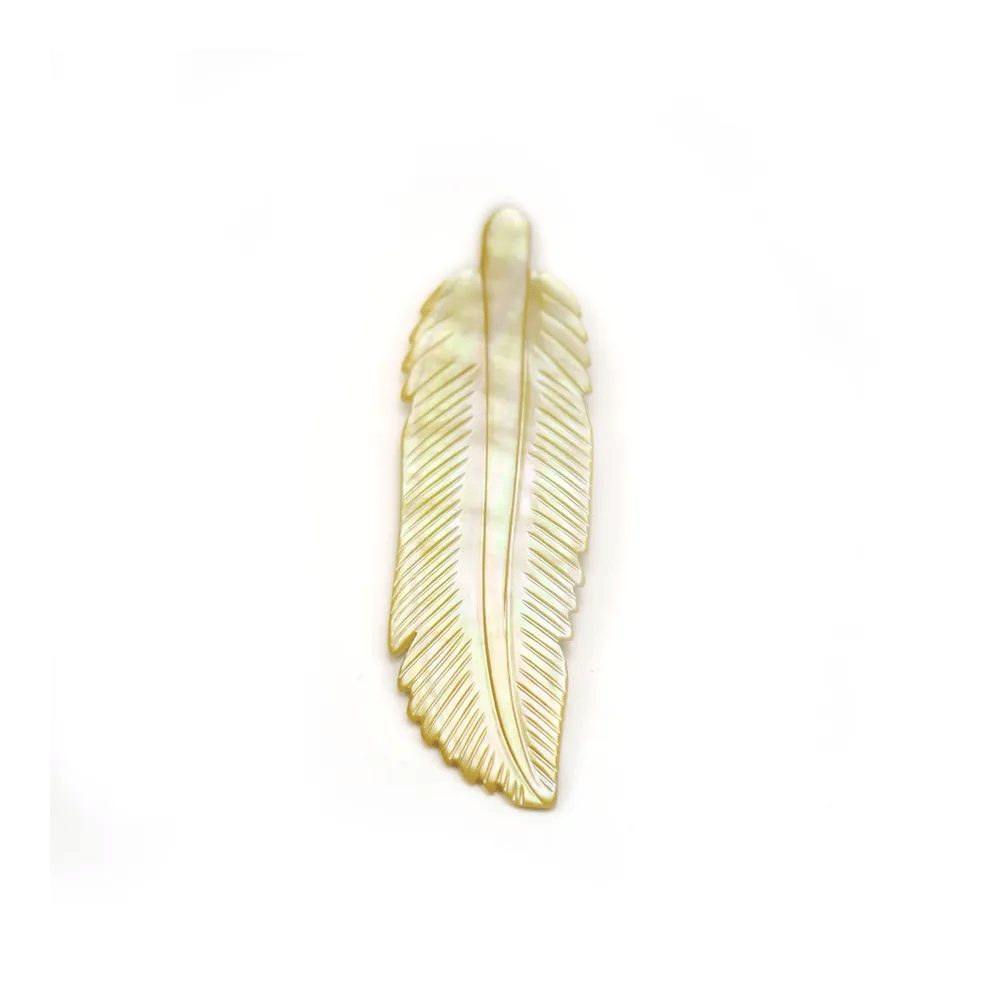 Nacre jaune en forme de feuille x 1pc