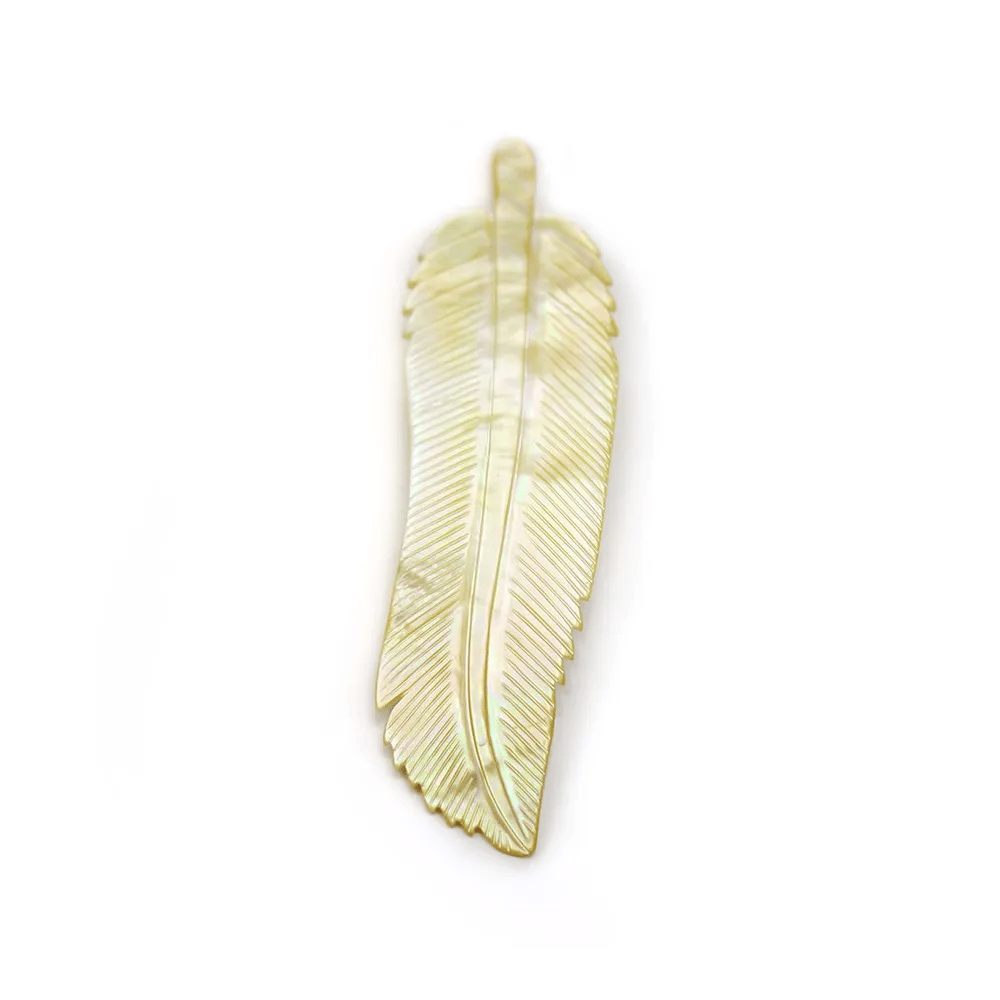 Nacre jaune en forme de feuille x 1pc