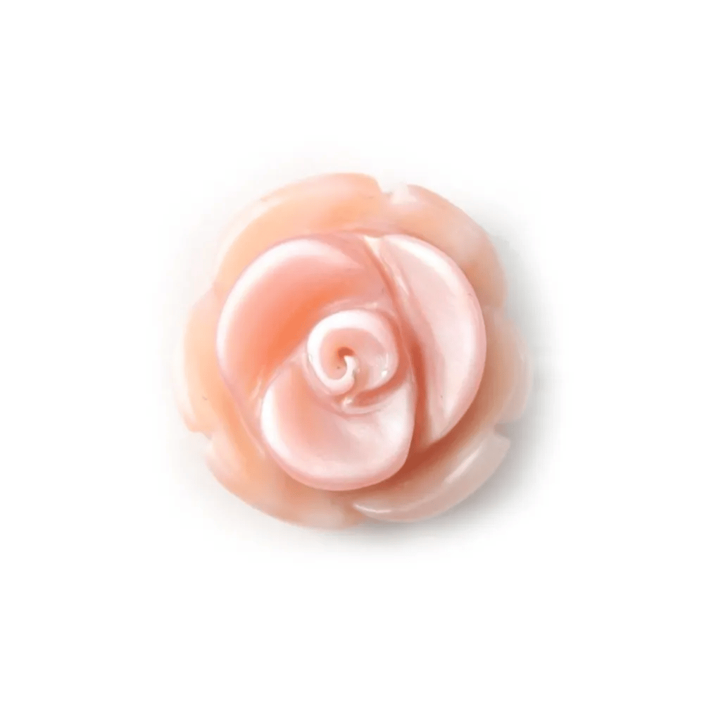 Nacre rose en forme de rose 10mm x 1pc