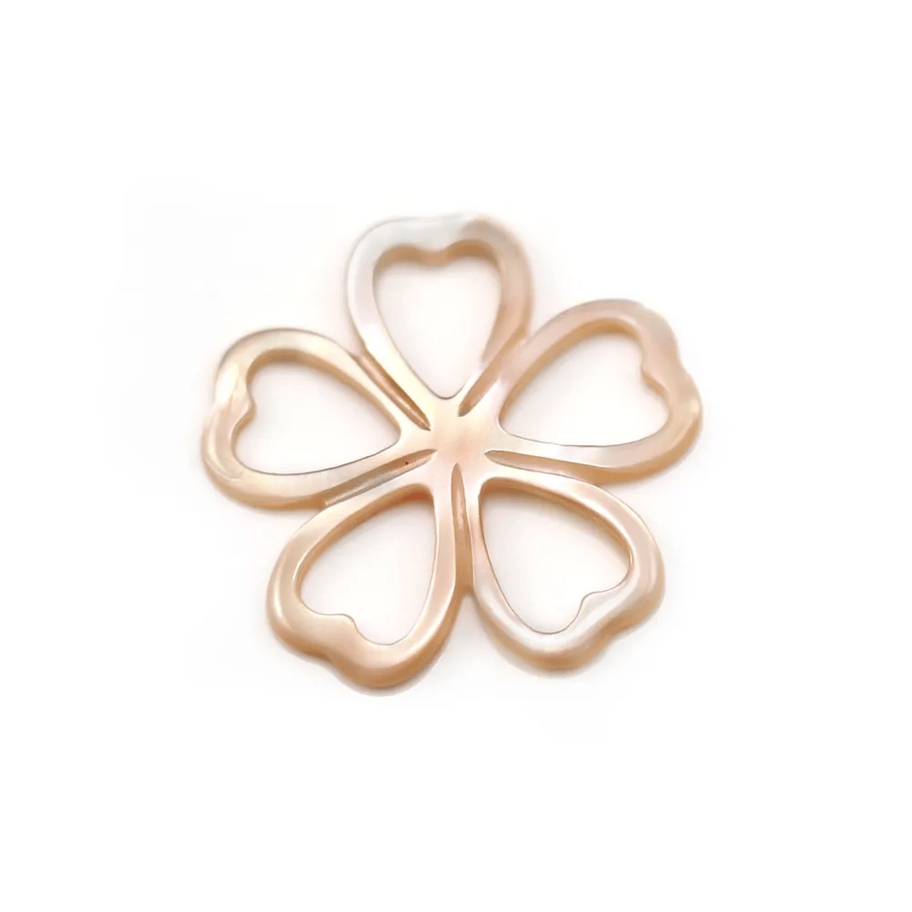 Nacre blanche en fleur plate 16mm x 1pc
