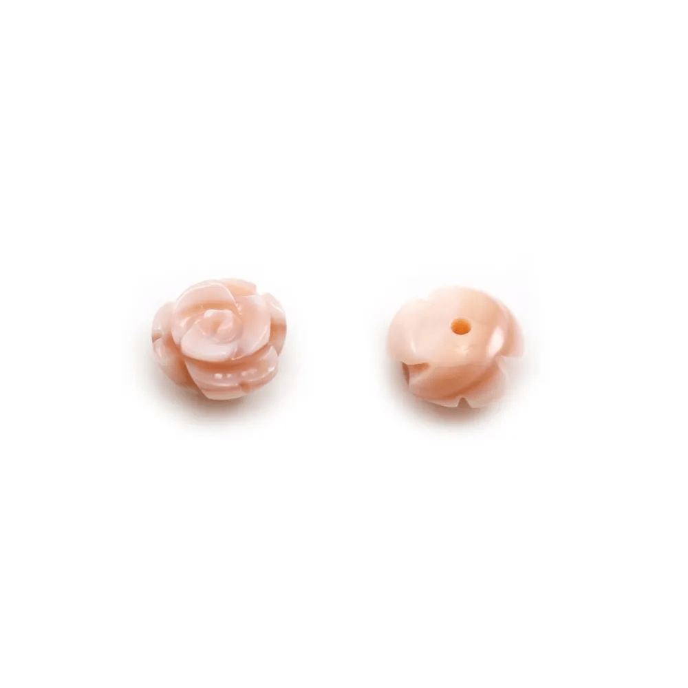 Nacre rose fleur semi-percés 8mm x 1pc