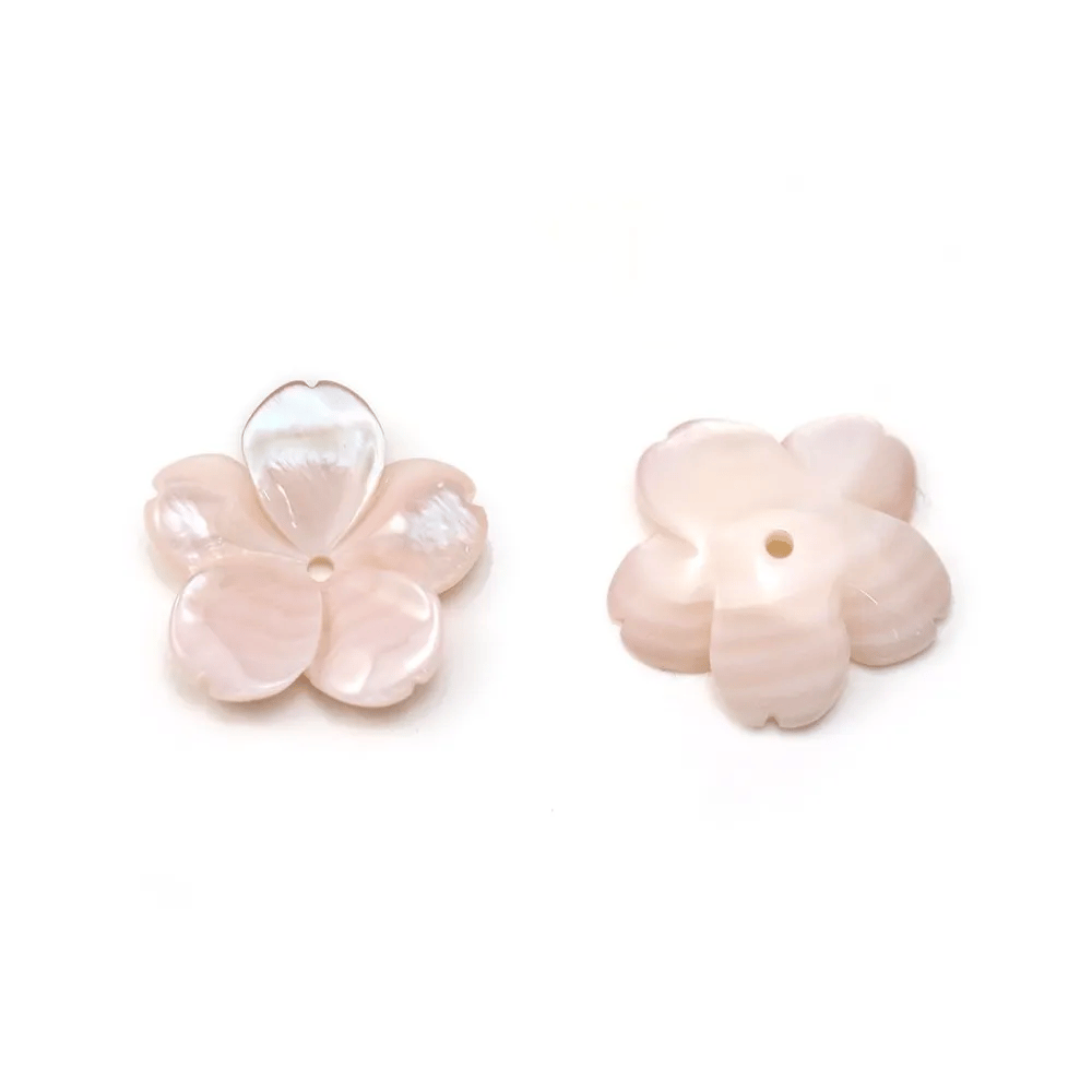 Nacre rose en forme de fleur 19.5mm x 1pc