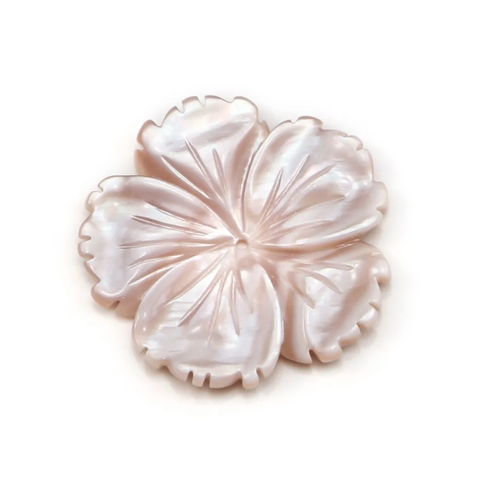 Nacre blanche en fleur de 5 feuilles 28mm x 1pc