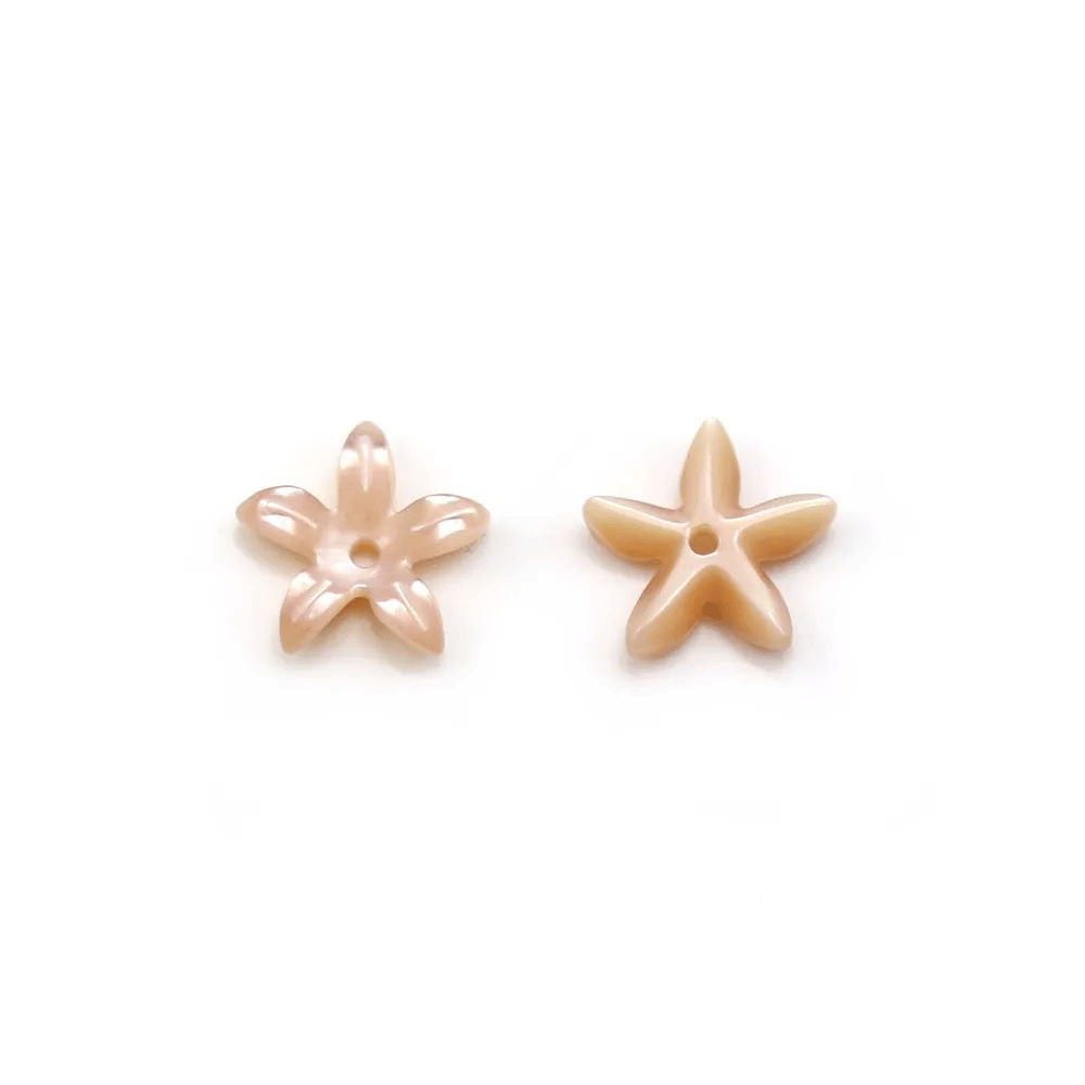 Nacre rose en forme de fleur 18mm  x 2pcs