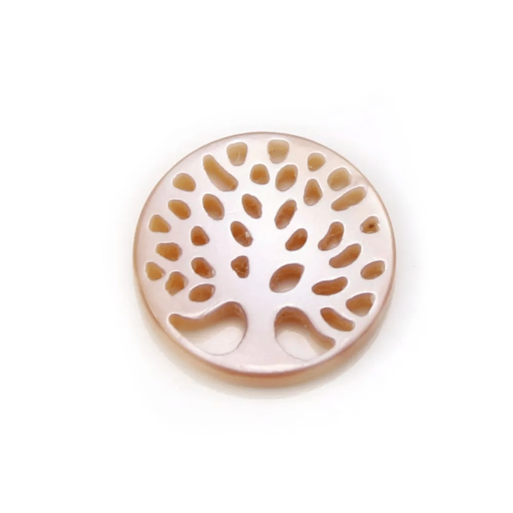 Nacre blanche ronde arbre 12mm x 1pc
