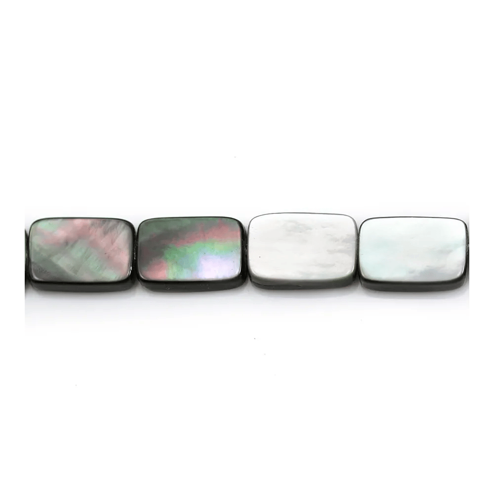 Nacre Grise en Forme de Rectangle 8x12mm x 5pcs