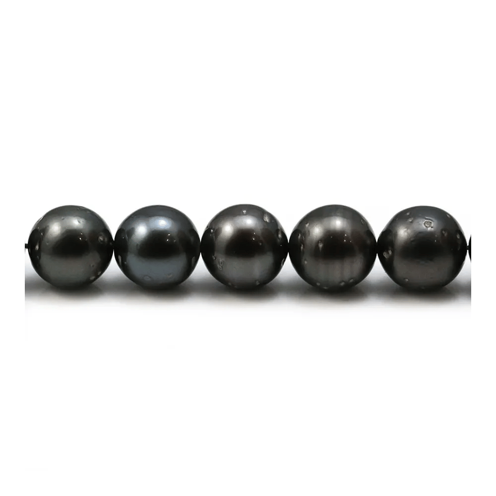Pearls of Tahiti grey clear round 8.5-9.4mm x 40cm