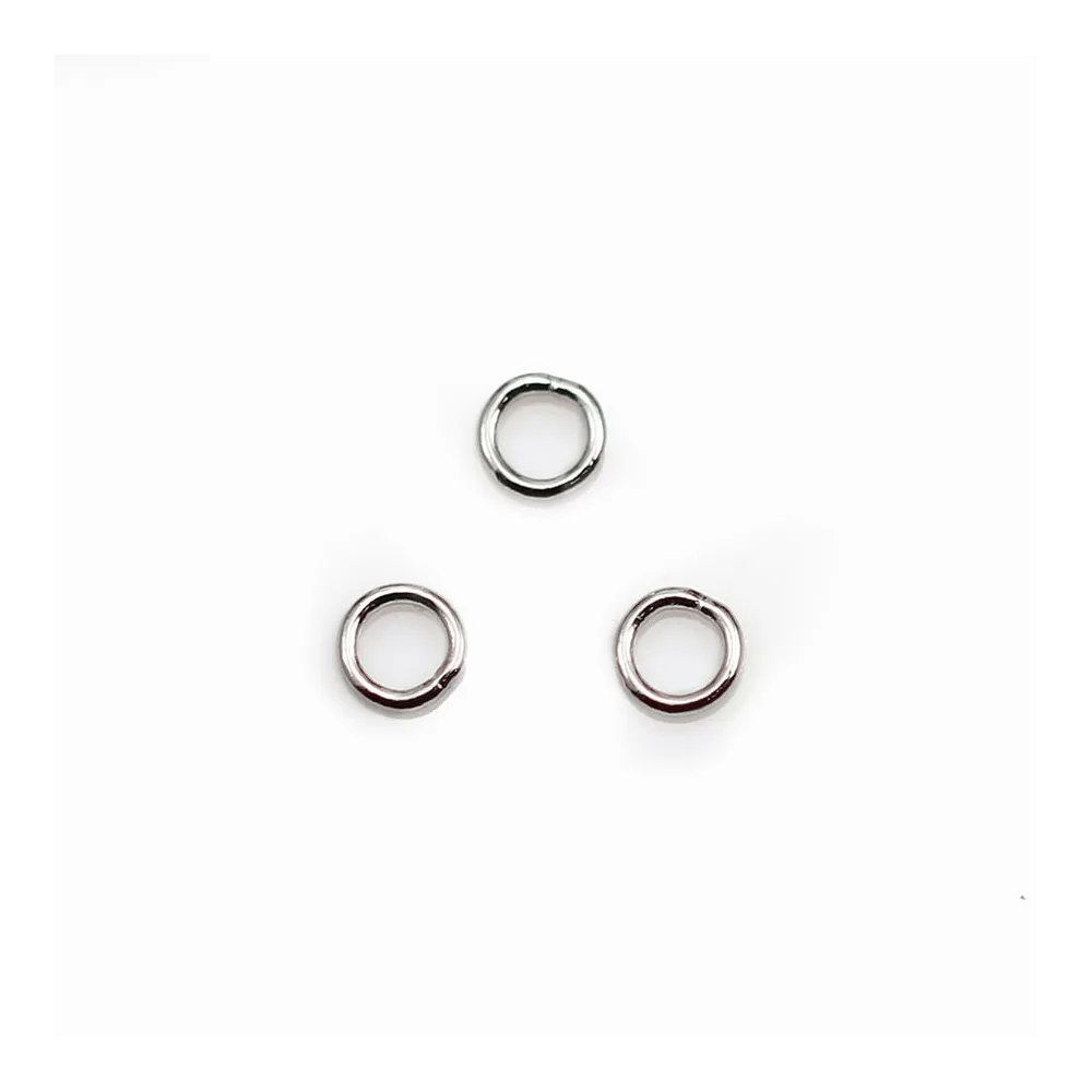 Anneaux  Rond Soudé 4 x 0,6mm argent 925 rhodié x10 st