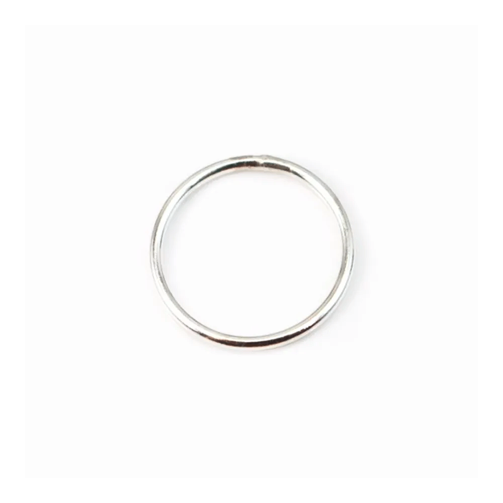 925 Silver, Closed Round Rings 14x1mm, x 2pcs