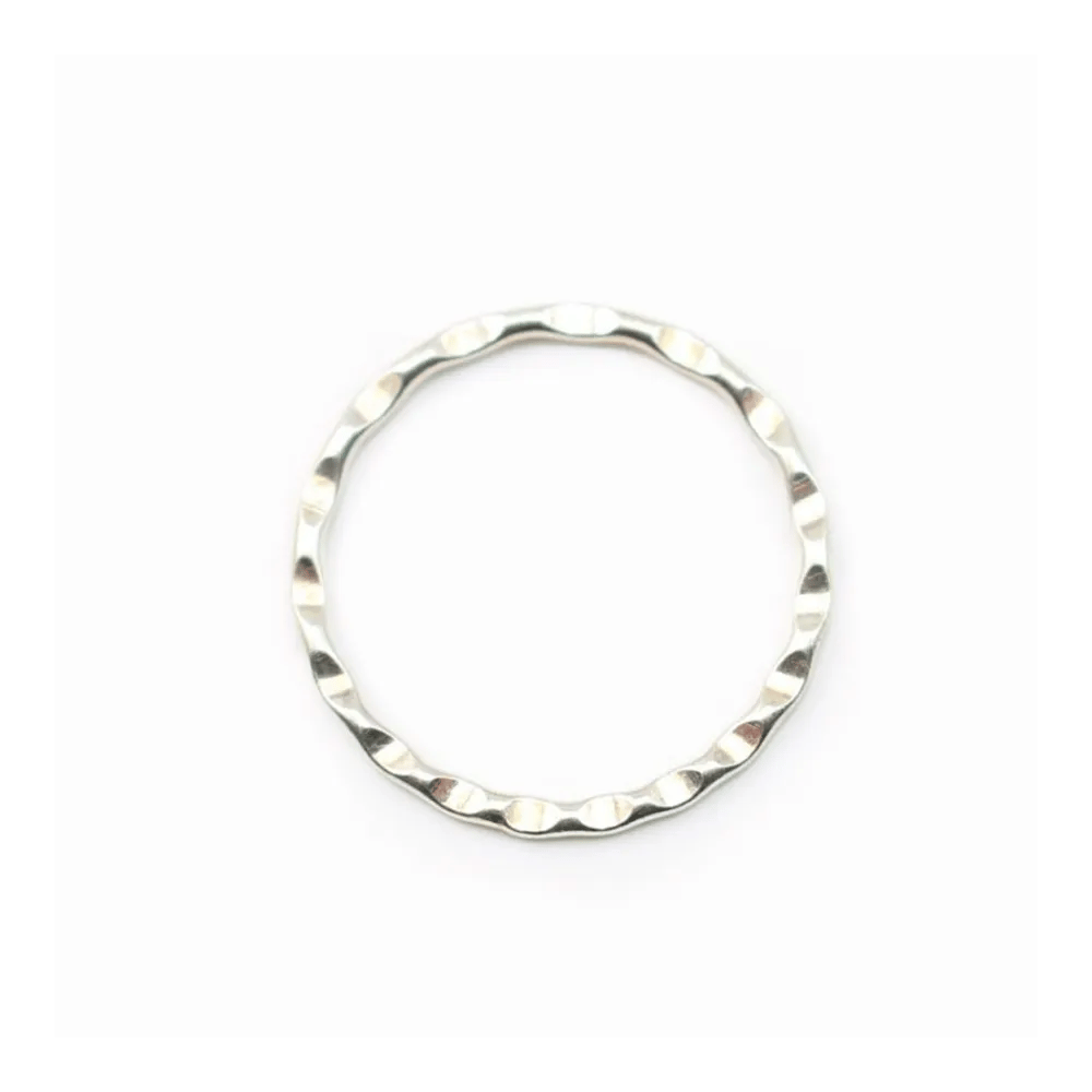 Argent 925, Anneaux de jonction ronds, martelés, 20x1.5 mm, x 1pcs