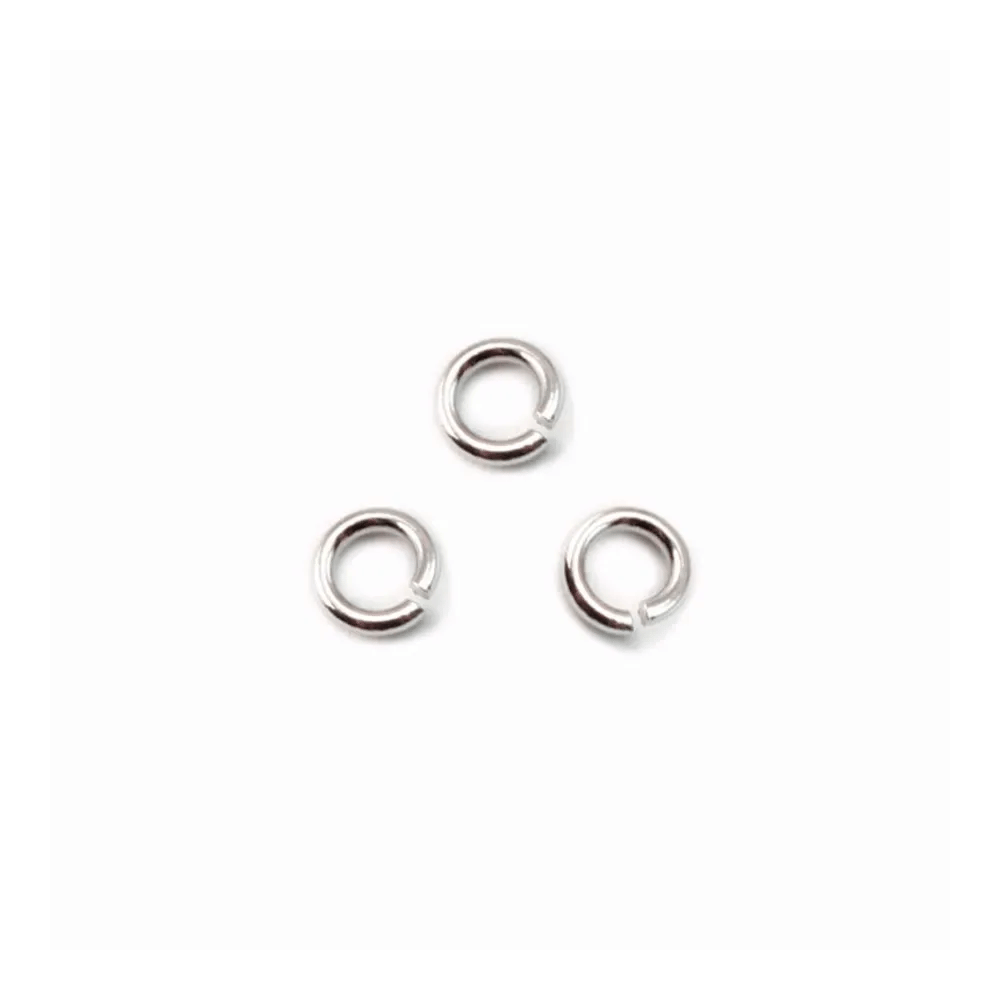 Silver 925 rhodium Open Round Rings 4mm x 20 pcs 