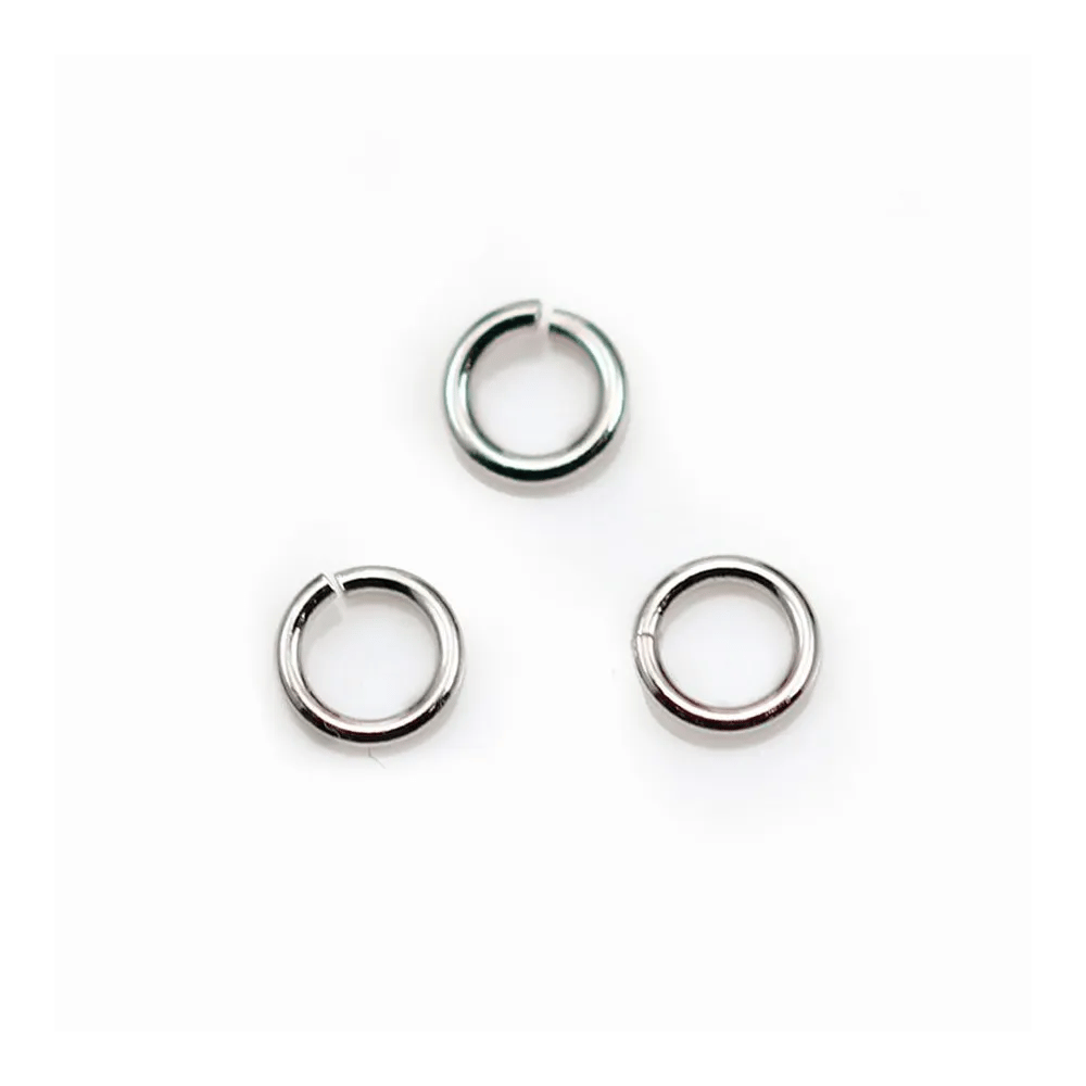 Anneaux ouverts 5x0,6 mm argent 925 rhodie   x 10pcs