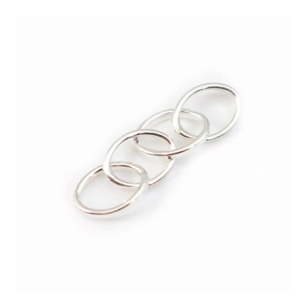 Quatre anneaux ovales, 8x6mm, argent 925 x 2pcs 